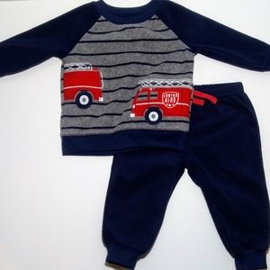 Fire engine baby sweat outfit